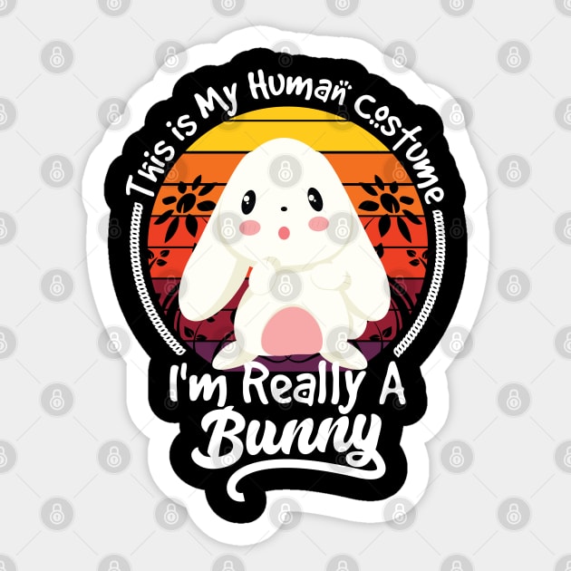 this is my human costume i'm really a bunny Sticker by youki